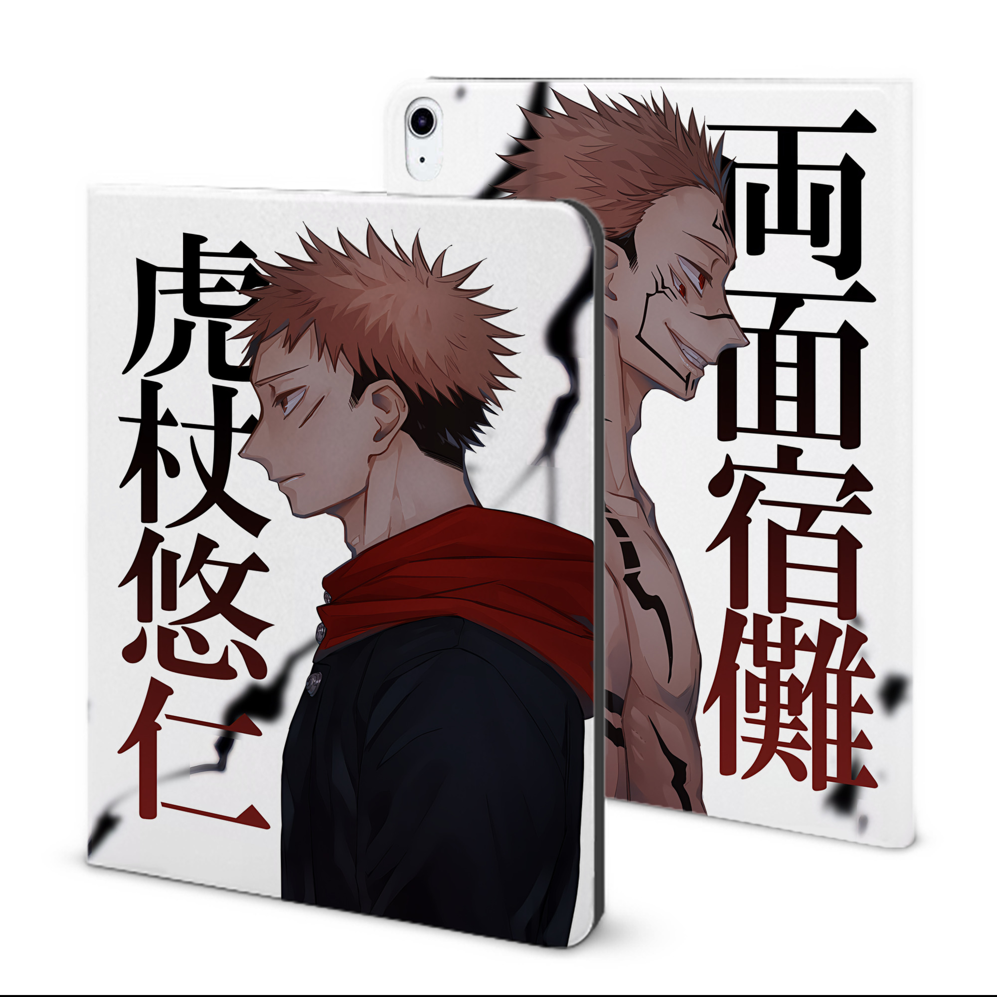 （画像用） 呪術廻戦 Jujutsu Kaisen IPad ケース ブック型 PUレザー TPU 耐衝撃 軽量 薄型 ペン収納なし 全面保護 IPad 各モデル対応